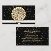Moderner Personalisierter Baum des Lebens - Schwar Visitenkarte (Vorne/Hinten)