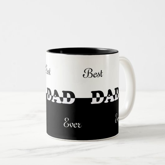 Moderner Personalisierter bester Vater in Schwarz Zweifarbige Tasse (VorderseiteRechts)
