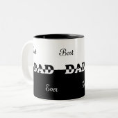 Moderner Personalisierter bester Vater in Schwarz Zweifarbige Tasse (Vorderseite Links)