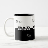 Moderner Personalisierter bester Vater in Schwarz  Zweifarbige Tasse (Links)