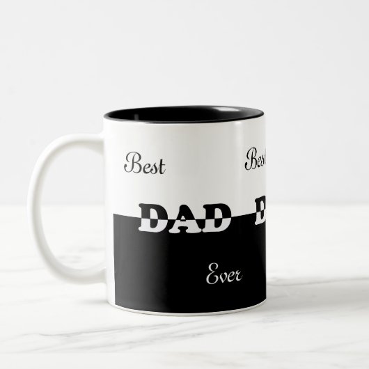 Moderner Personalisierter bester Vater in Schwarz Zweifarbige Tasse (Links)