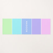 Moderner Personalisierter Colorblock-Name Yogamatte (Vorderseite (Horizontal))