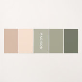 Moderner Personalisierter Colorblock-Name Yogamatte (Vorderseite (Horizontal))