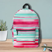 Moderner Personalisierter Cyan Magenta-Name Bedruckter Rucksack
