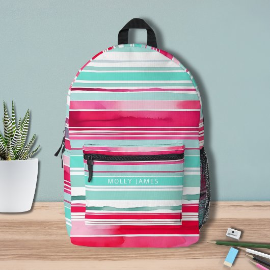 Moderner Personalisierter Cyan Magenta-Name Bedruckter Rucksack