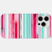 Moderner Personalisierter Cyan Magenta-Name Case-Mate iPhone Hülle (Rückseite (Horizontal))