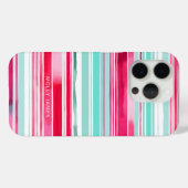 Moderner Personalisierter Cyan Magenta-Name Case-Mate iPhone Hülle (Rückseite (Horizontal))