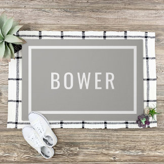 Moderner Personalisierter Familienname | Editierba Fußmatte