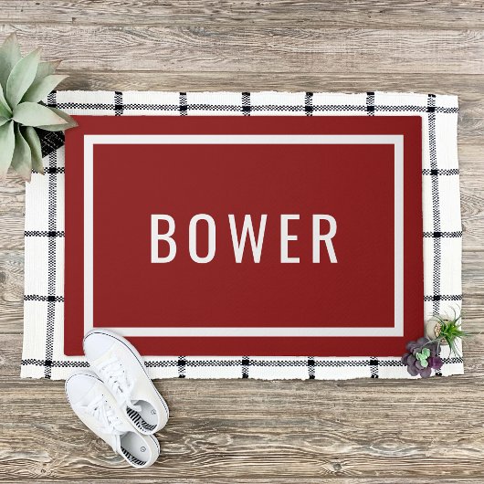 Moderner Personalisierter Familienname | Editierba Fußmatte