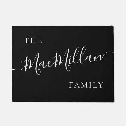 Moderner Personalisierter Familienname Elegante Mo Fußmatte (Vorderseite)