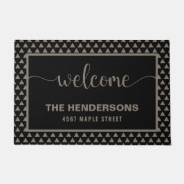 Moderner Personalisierter Familienname Willkommen Fußmatte