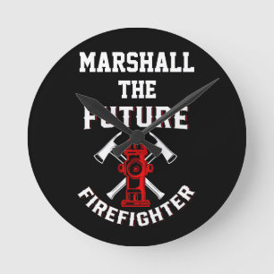 Moderner personalisierter Feuerwehrmann Runde Wanduhr