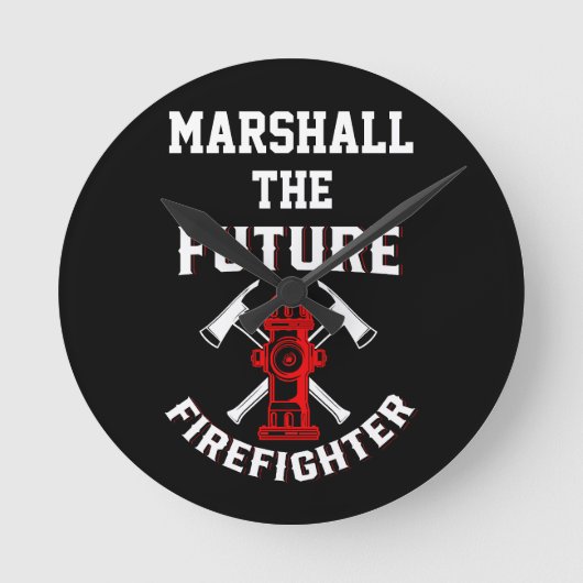 Moderner personalisierter Feuerwehrmann Runde Wanduhr (Vorderseite)