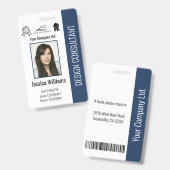Moderner Personalisierter Firmenmitarbeiter Blue I Ausweis (Vorder- & Rückseite)