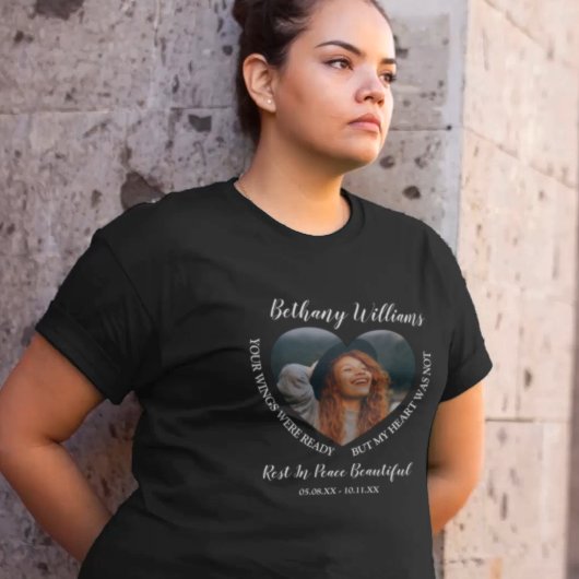 Moderner Personalisierter Foto-Gedächtnisstützpunk T-Shirt