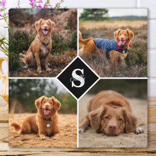 Moderner Personalisierter Fotolack-Monogramm-Begle Fotoplatte