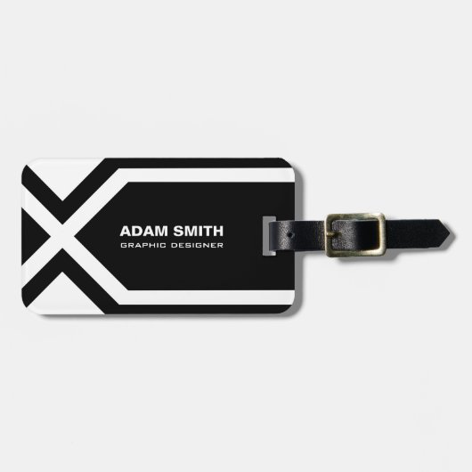 Moderner personalisierter gepäckanhänger (Vorderseite horizontal)