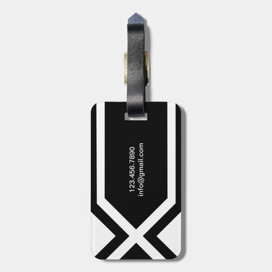 Moderner personalisierter gepäckanhänger (Rückseite vertikal)