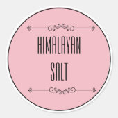 Moderner Personalisierter Himalaya-Salz rosa Schwa Runder Aufkleber (Vorderseite)