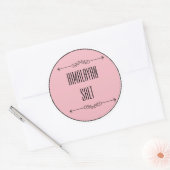 Moderner Personalisierter Himalaya-Salz rosa Schwa Runder Aufkleber (Umschlag)