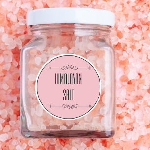 Moderner Personalisierter Himalaya-Salz rosa Schwa Runder Aufkleber