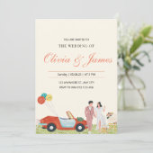 Moderner personalisierter Hochzeitsinvit Einladung (Stehend Vorderseite)