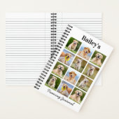 Moderner Personalisierter Hund 12-Foto Collage Notizblock (Innen)