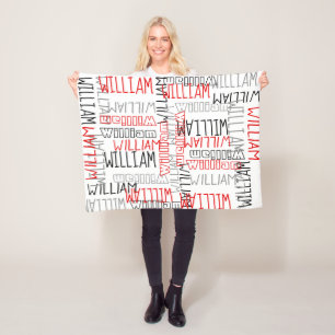 Moderner Personalisierter Individuelle Name in Bla Fleecedecke