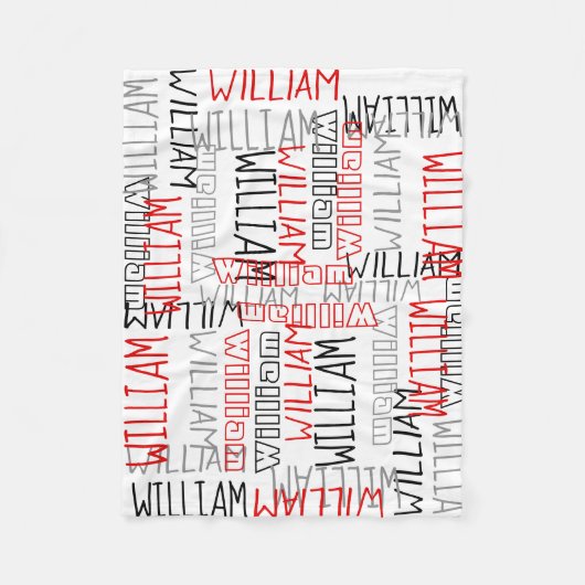 Moderner Personalisierter Individuelle Name in Bla Fleecedecke (Vorderseite)