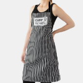 Moderner Personalisierter Koch schwarz gestreift Schürze (InSitu)