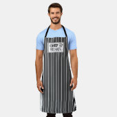 Moderner Personalisierter Koch schwarz gestreift Schürze (Getragen)