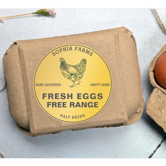 Moderner Personalisierter Landbesitzer Name Golden Runder Aufkleber