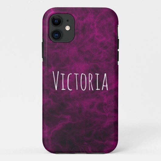 Moderner Personalisierter Lila Marmor Case-Mate iPhone Hülle (Rückseite)