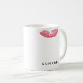 Moderner personalisierter Lippenstift-Skoffe Kaffeetasse (VorderseiteRechts)
