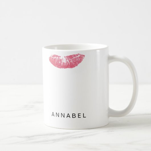 Moderner personalisierter Lippenstift-Skoffe Kaffeetasse (Rechts)