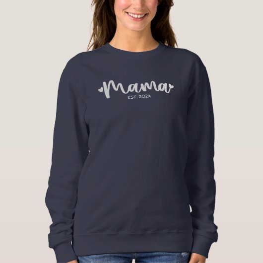 Moderner Personalisierter Mama Est. Trendy Typogra Sweatshirt (Vorderseite)