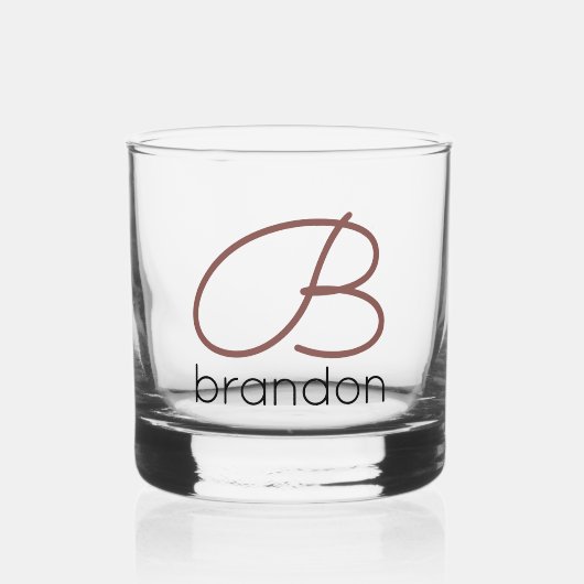 Moderner Personalisierter Monogram Cocktail Trinkb Whiskyglas (Vorderseite)