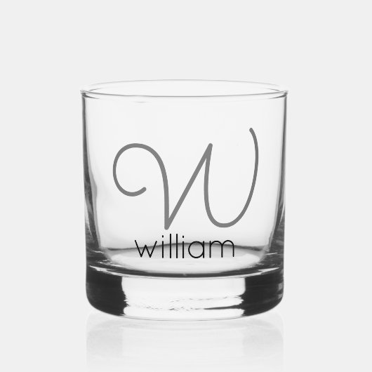 Moderner Personalisierter Monogram Cocktail Trinkb Whiskyglas (Vorderseite)