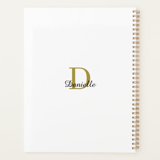 Moderner Personalisierter Monogramm-Foto-Planer Planer (Rückseite)