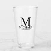 Moderner Personalisierter Monogramm- und Name-Trau Glas (Vorderseite)