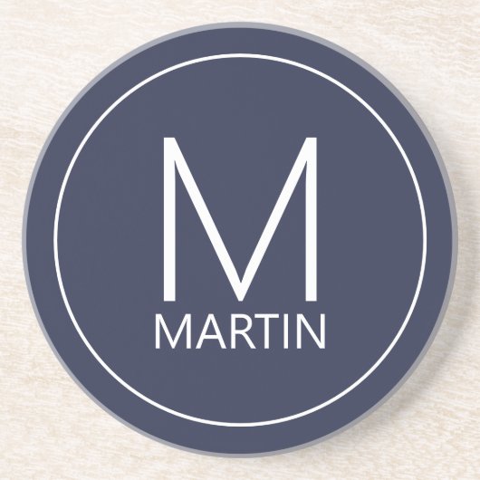Moderner Personalisierter Monogramm- und Name-Unte Getränkeuntersetzer (Vorne)