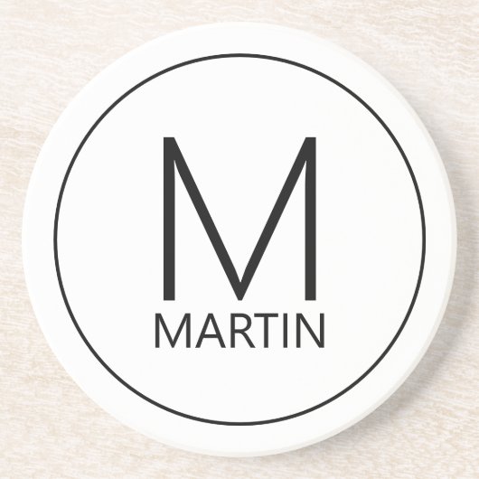 Moderner Personalisierter Monogramm- und Name-Unte Getränkeuntersetzer (Vorne)