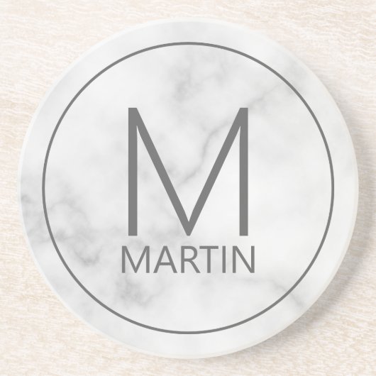 Moderner Personalisierter Monogramm- und Name-Unte Getränkeuntersetzer (Vorne)