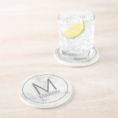 Moderner Personalisierter Monogramm- und Name-Unte Getränkeuntersetzer (Seite)