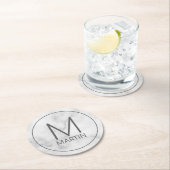 Moderner Personalisierter Monogramm- und Name-Unte Runder Pappuntersetzer (Vor Ort)