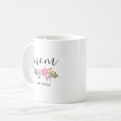 Moderner Personalisierter Muttertag der Blumen Kaffeetasse (Vorderseite Links)