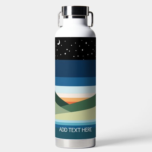 Moderner Personalisierter Nachthimmel - Textweiß h Trinkflasche (Vorderseite)