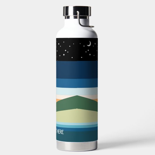 Moderner Personalisierter Nachthimmel - Textweiß h Trinkflasche (links)
