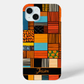 Moderner Personalisierter Name afrikanischer Print Case-Mate iPhone Hülle (Rückseite)