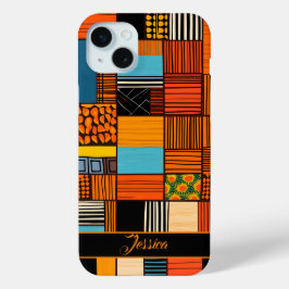 Moderner Personalisierter Name afrikanischer Print Case-Mate iPhone Hülle